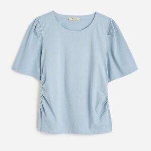 Madewell Side-Cinch Puff-Sleeve Tee